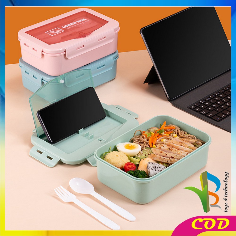 RB-C450 Lunch Box Set Tempat Makan Dengan Sendok Food Grade / Kotak Bekal Makanan Bento Box Portable