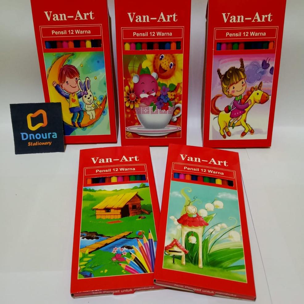 

F40 SATU SET ( 12 WARNA ) Pensil Warna Murah Van-Art 12 Warna panjang RECOMENDED ザ