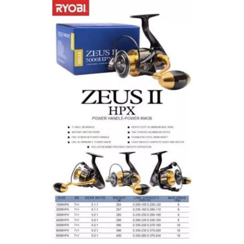 REEL RYOBI ZEUS II HPX 3000 / 6500