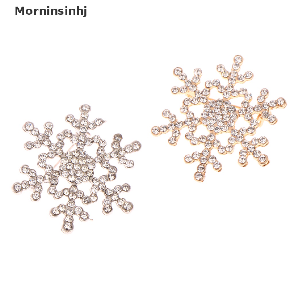 Mornin Berlian Imitasi Hias Snowflake Berbentuk Bros Alloy Brooch Perhiasan Aksesoris id