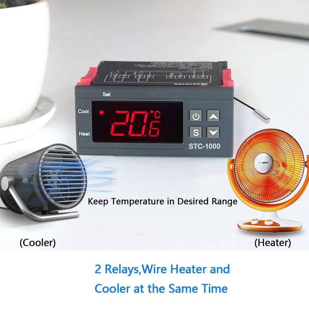 【 ELEGANT 】 Alat Pengatur Suhu Temperatur STC-1000 Temperature Regulator Thermometer Controller Mesin Tetas Hygrometer Controller Thermostat