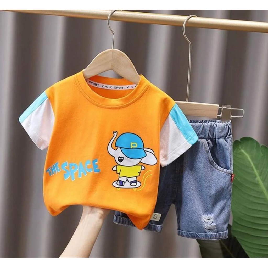 SETELAN KAOS ANAK/PROMO SETELAN ANAK LAKI-LAKI DAN PEREMPUAN/SETELAN DENIM ANAK MODEL TERBARU BISA PILIH WARNA 1-5 TAHUN