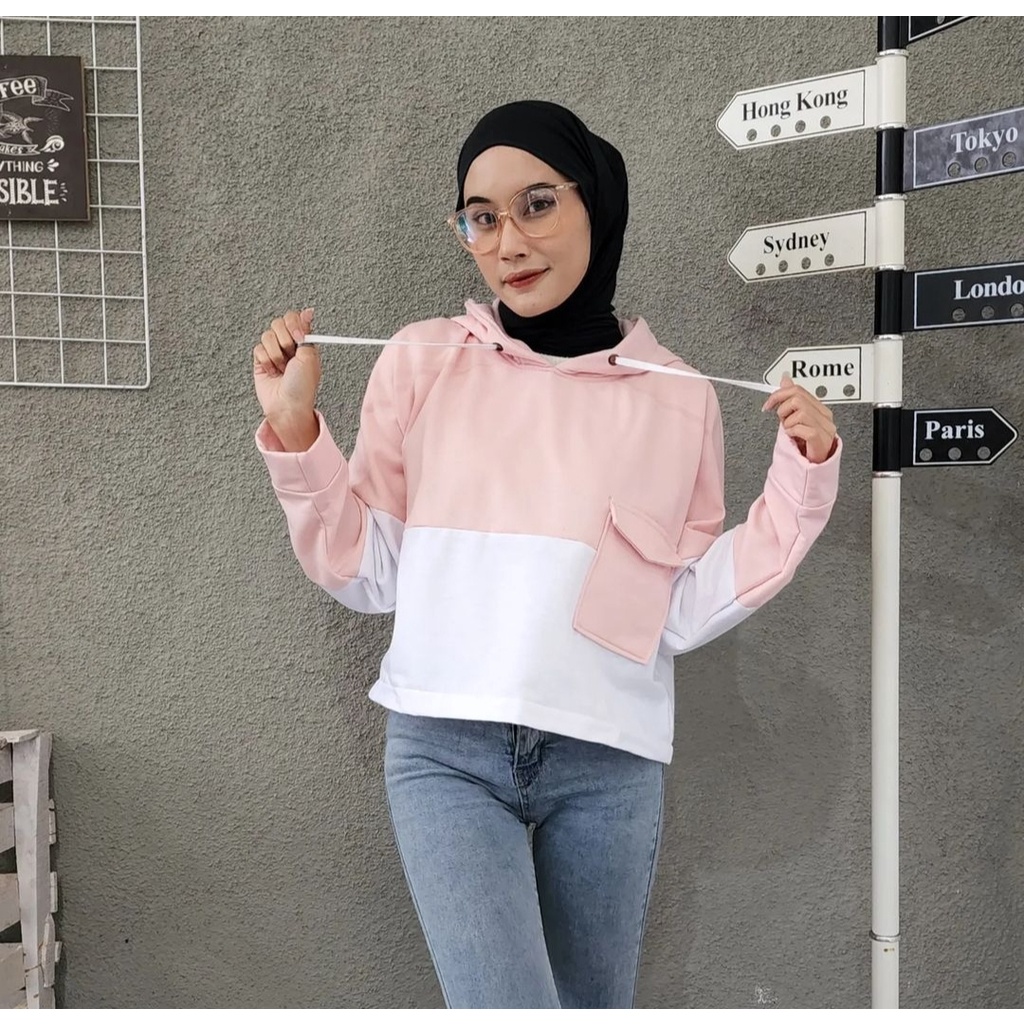 POCKIYO BLASTER HOODIE WANITA SWEATER CUTE GIRL ALA KOREAN OUTFIT LUCU ATASAN GAYA CASUAL