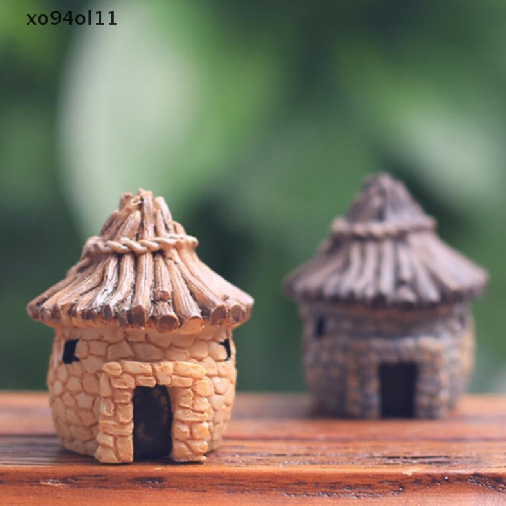 Xo Taman Rumah Boneka Peri Rumah Batu Miniatur Pemandangan Kerajinan Dekorasi Meja OL