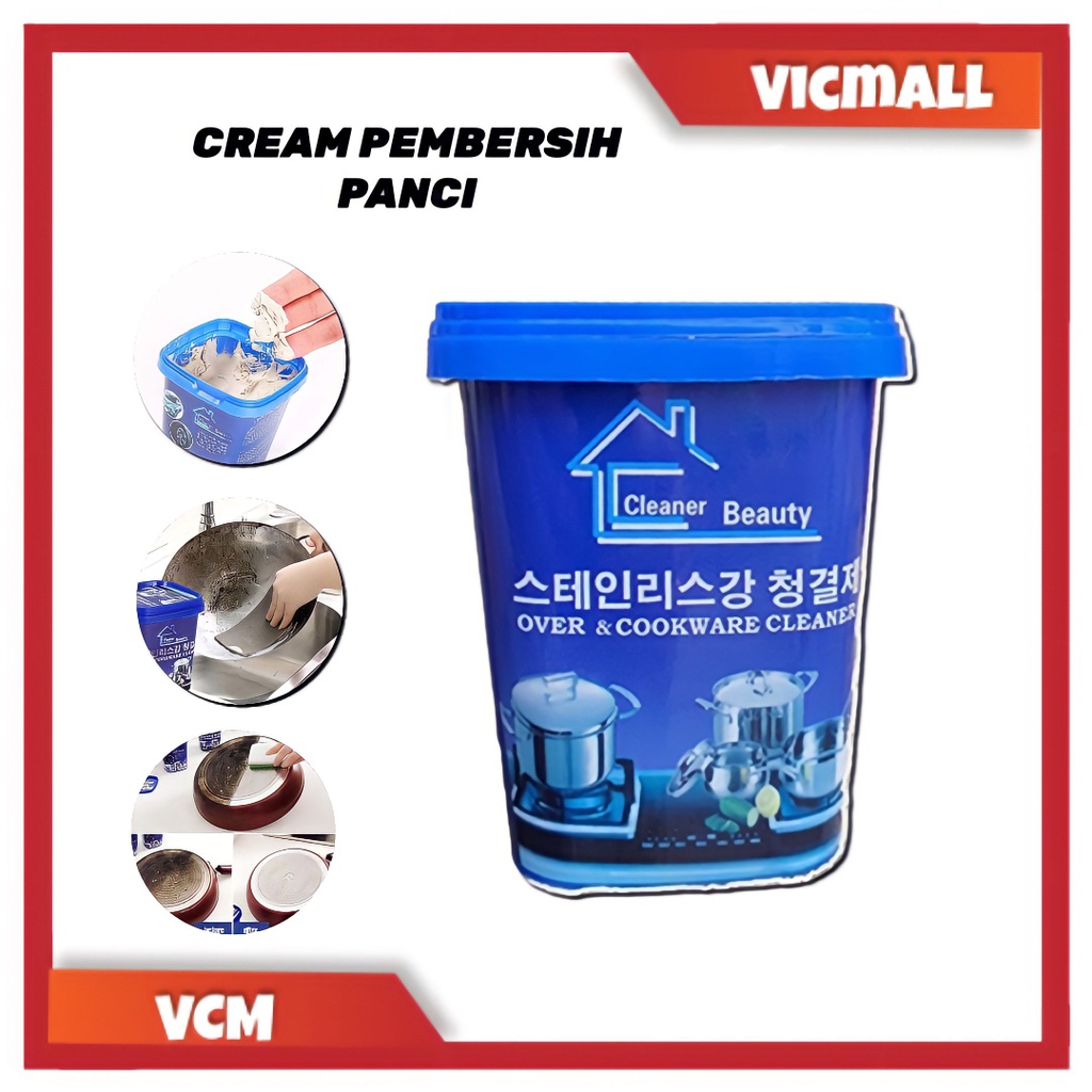 (VCM) KRIM PEMBERSIH PANCI DAN TEFLON NODA GOSONG STAINLESS SERBAGUNA 460gr