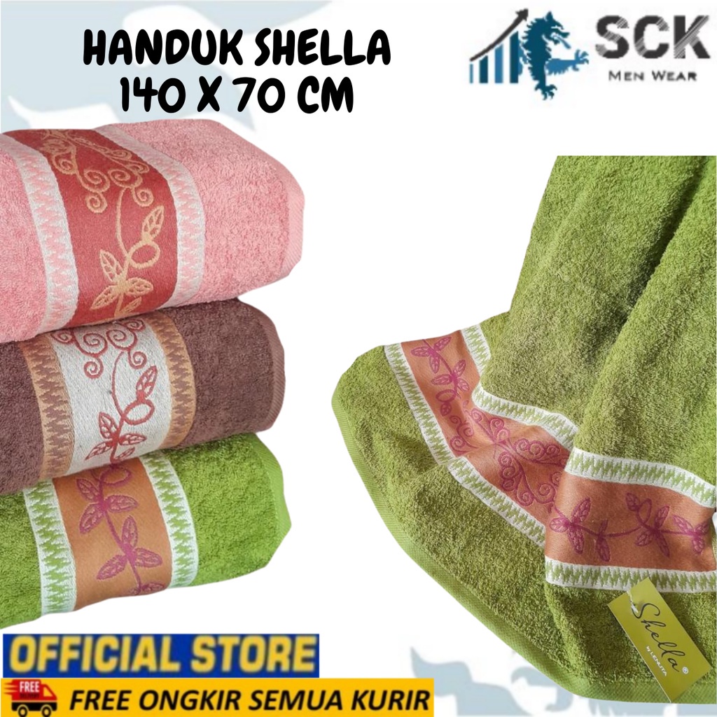 sck - Handuk SHELLA 140 x 70 cm / Handuk Mandi Murah Grosir Shella Travel Motif Warna Murah