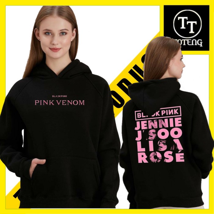 jaket HOODIE JUMPER sweater BLACK PINK blackpink VENOM KPOP K POP pria wanita