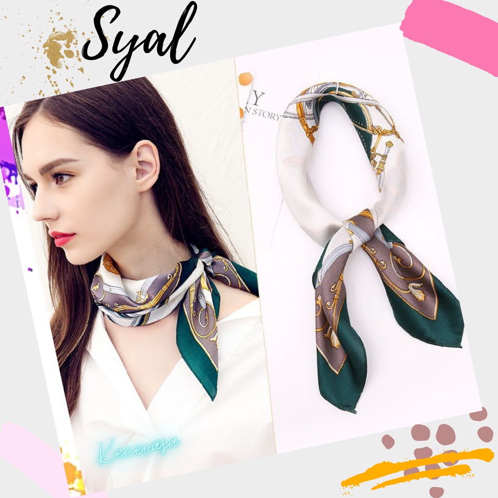 SYAL WANITA KOREA IMPORT SYAL HIJAB SYAL LEHER MOTIF SYAL TAS