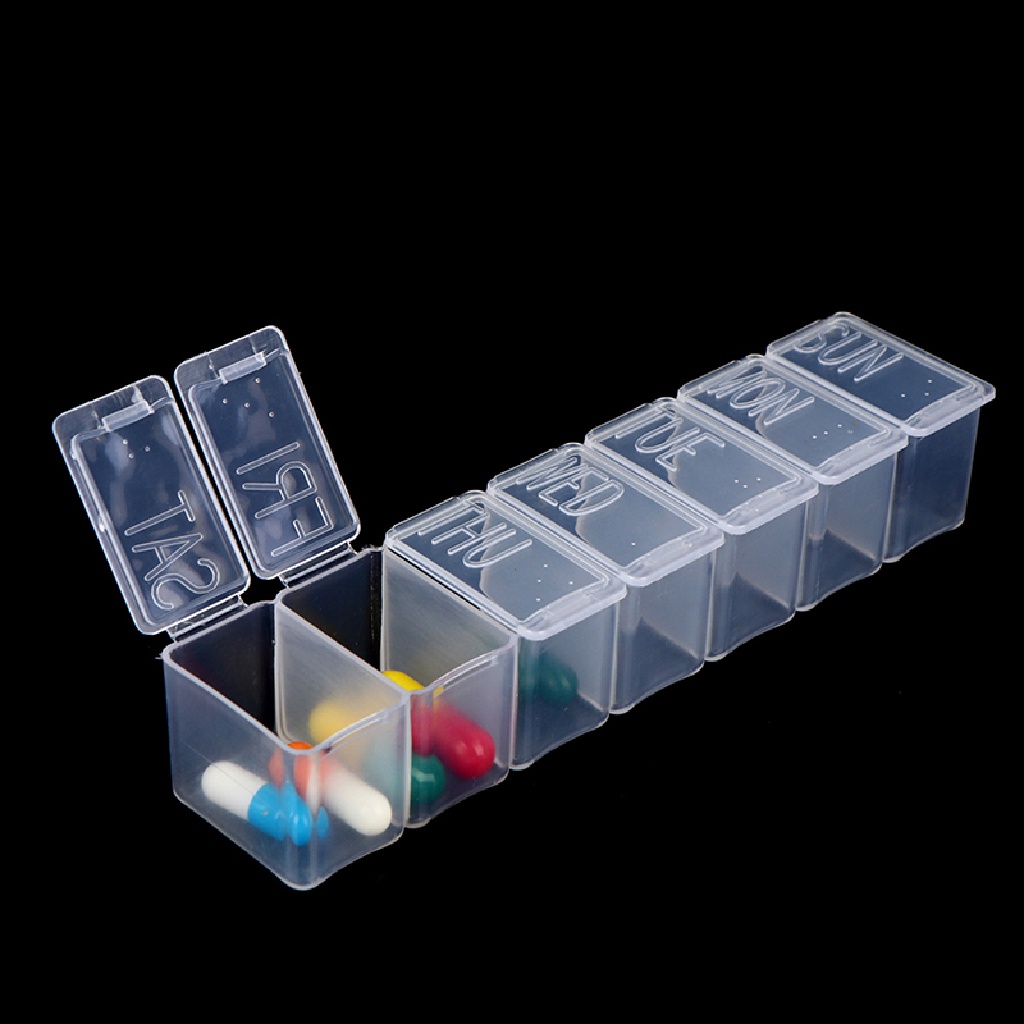 Mornin 7hari Braille lettering Pill Case Storage Dispenser Penyimpanan Obat Splitters id