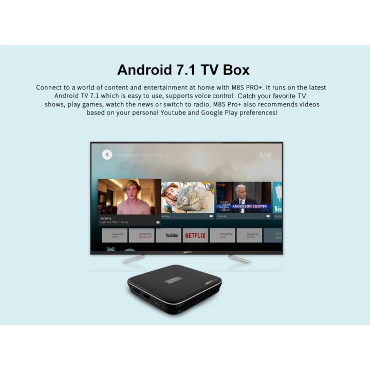 ATB MECOOL M8S Pro Plus Android 7.1 TV Box RAM 2GB ROM 16GB Voice Function