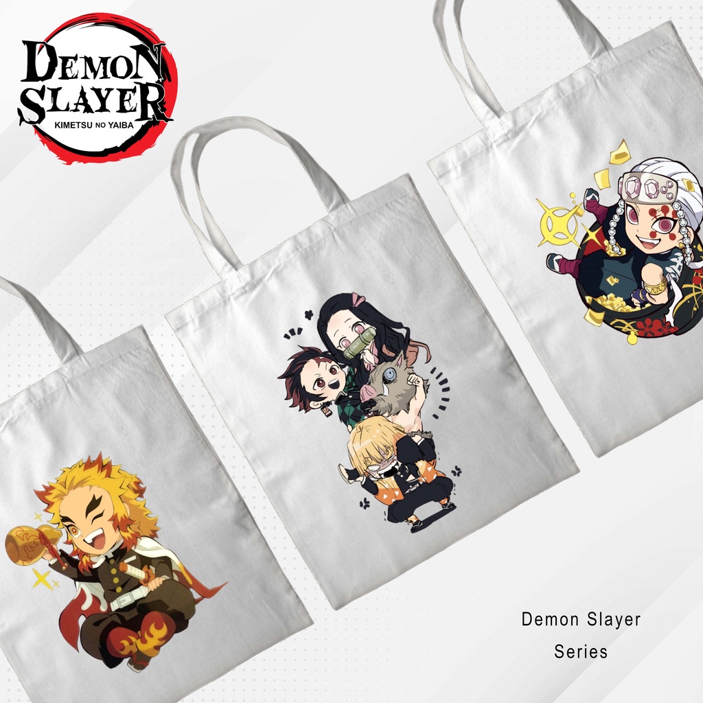 Totebag Anime Demon Slayers Tote bag premium Totebag zipper totebag velcro Termurah