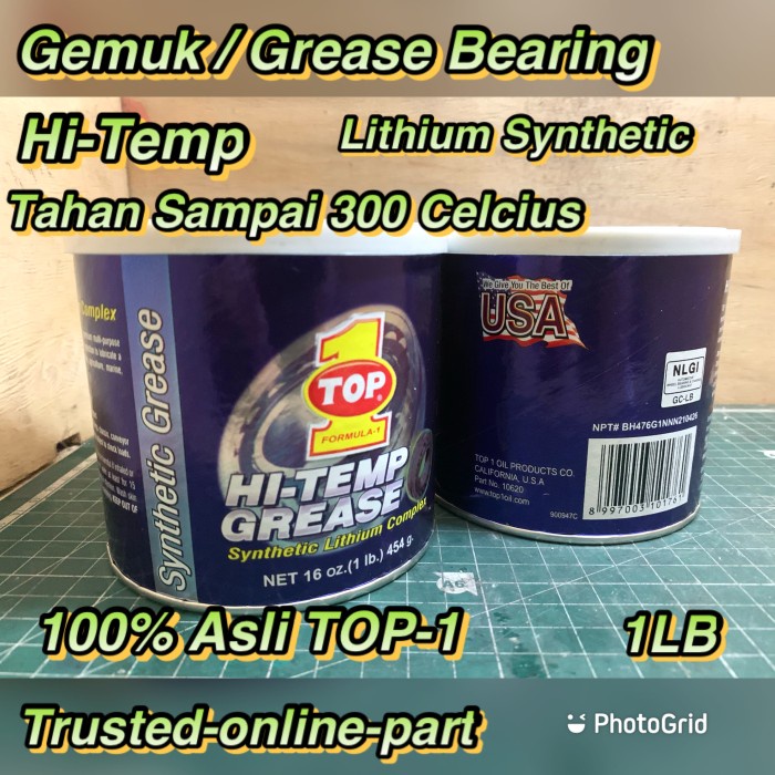 Terlaris Gemuk Grease Bearing Top-1 Top1 Lithium Biru 100% Asli 1 Lb
