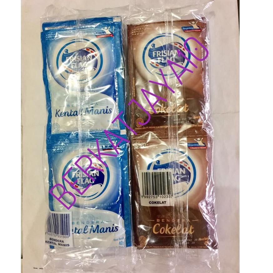 

Terlaku... Susu Kental Manis Sachet Bendera SKM Frisian Flag Putih Coklat 40 Gram
