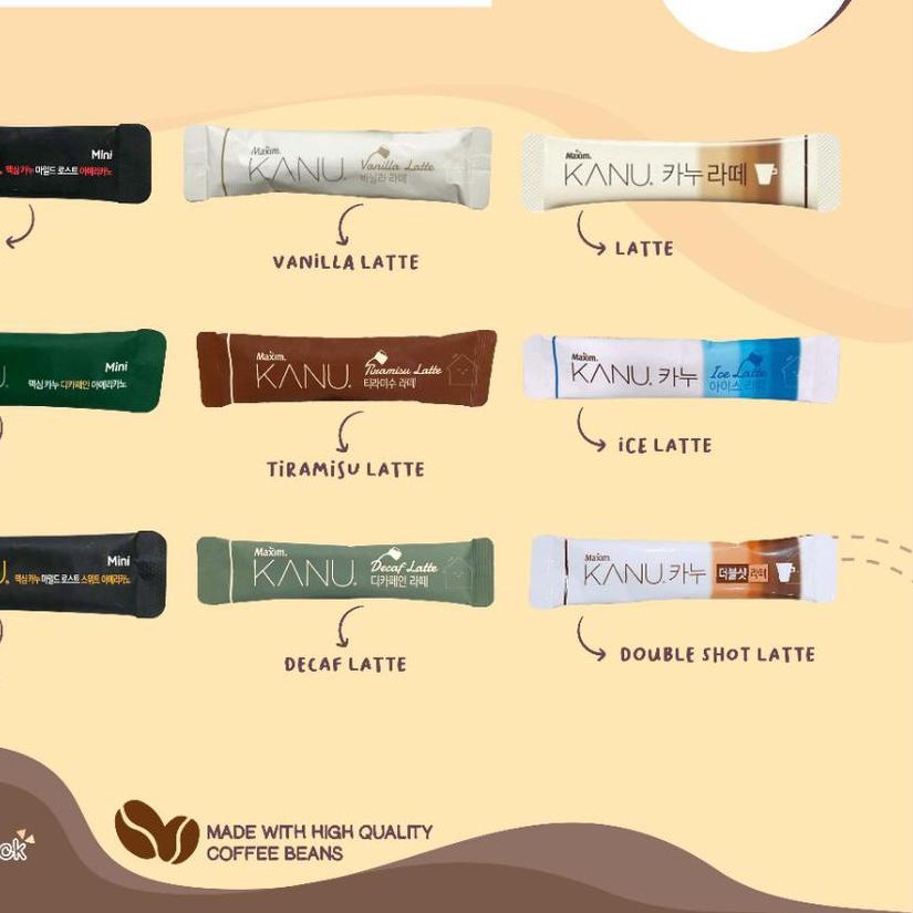 

➴ (10 PCS) Maxim Kanu Latte/Double Shot/Ice Latte/Vanilla Latte/Tiramisu Latte/Kanu Mini All Variant ⅍