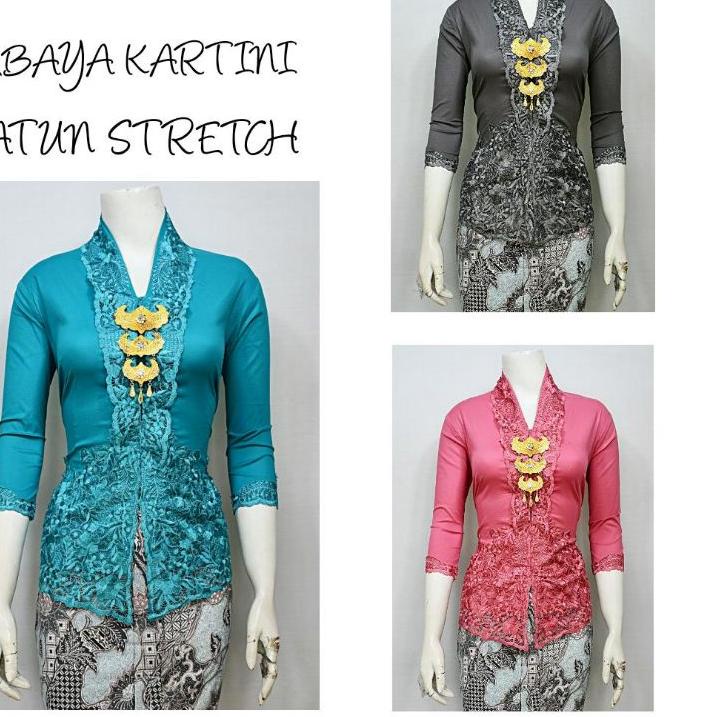 ✺ Indah KEBAYA KARTINI LENGAN 7/8 BORDIR SENADA KATUN STRETCH KEBAYA WISUDA KEBAYA KATUN KEBAYA AKAD