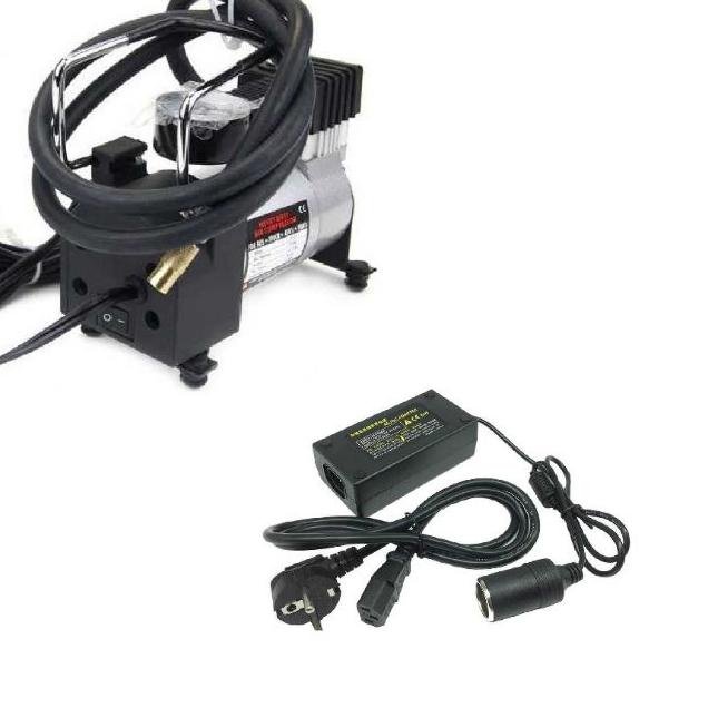 ❉ Compressor mini portable pompa angin mini heavy duty 150 psi Adaptor 220V AC To 12V murah ☊