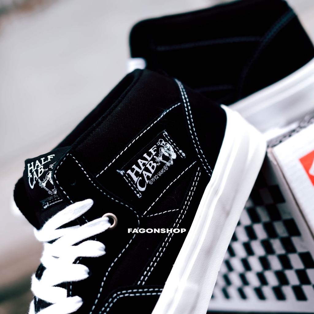 VANS HALFCAB SKATE PRO BLACK/WHITE ORIGINAL 100%