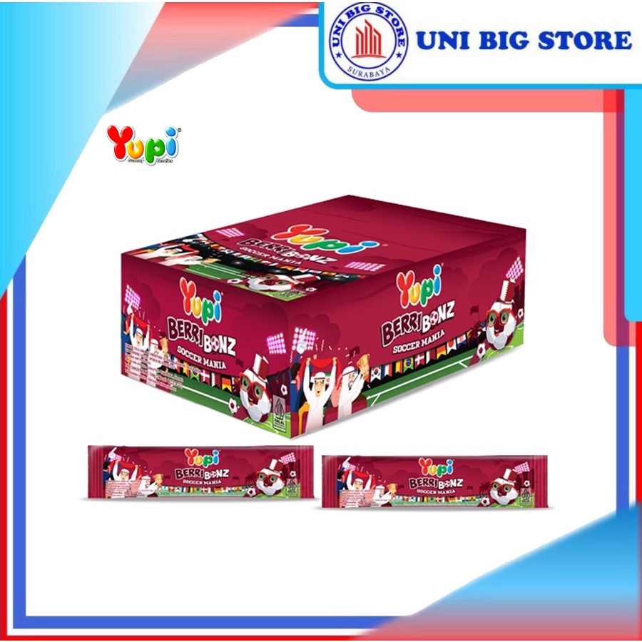 

Yupi Jelly Gummy Candy Berri Bonz Soccer Mania 6 g x 24 pcs BOX Permen
