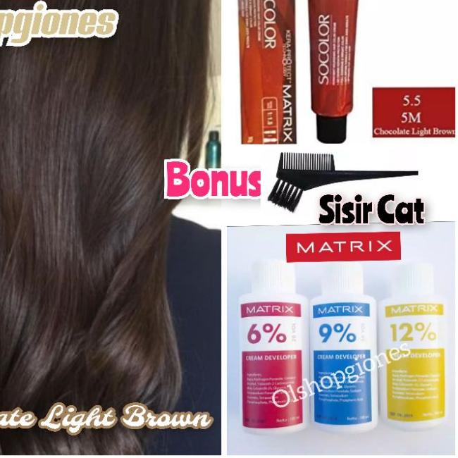 ➬ Cat Rambut Matrix Socolor 5.5 chocolate brown + Oxydant ( campuran ) hair color uban wonder cult ➫