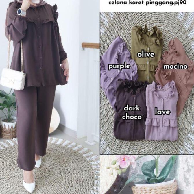 ➪ MILLY SET | SETELAN KRINKLE | SETELAN KEKINIAN | SETELAN KRINKLE LENGAN PANJANG | SETELAN CANDY LA