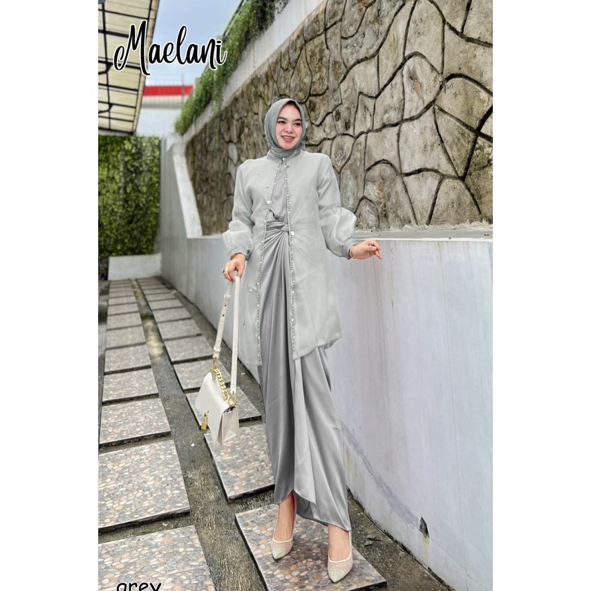 GAMIS PESTA KONDANGAN MAELANI SET KAFTAN + LUARAN ORGANZA