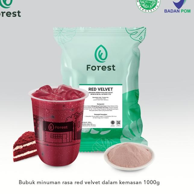 

⚡GROSIR⚡ Bubuk Minuman RED VELVET Powder 1000g - FOREST Bubble Drink
