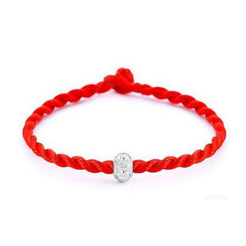 Gelang Untuk Wanita | Tali Warna Merah | Good Luck Goofy Gelang Tangan Rantai Aksen Mutiara Imitasi Warna Merah Untuk Wanita