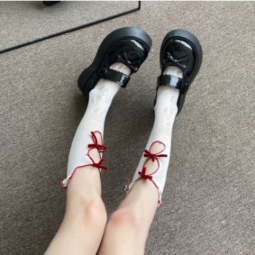 LS-32 Kaos Kaki Selutut Lace Pita Gothic Cosplay Lolita Renda Socks Stoking