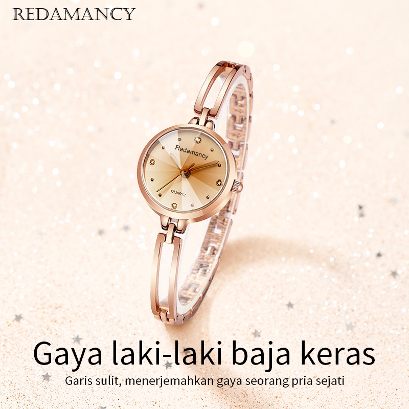 Redamancy Original Jam Tangan Wanita  Anti Air Luxury Mode Jam Tangan Wanita Kecil watch emas mawar Jam Tangan Kuarsa