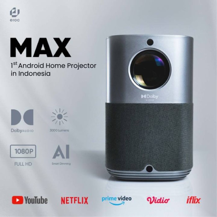 

[[JNT COD]] EROC Android Smart Home Proyektor - Dolby - FHD - 415 ANSI - Model MAX