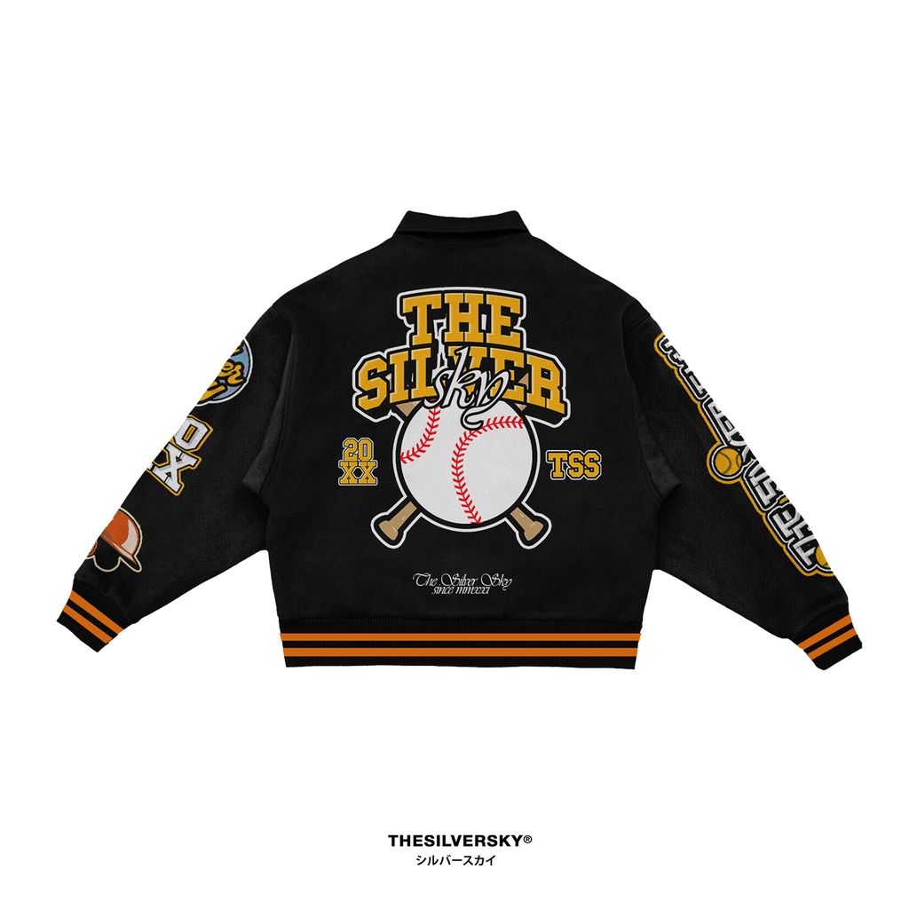 Thesilversky Tokyo Baseball Premium Varsity Jacket | Full Bordir Embroidery