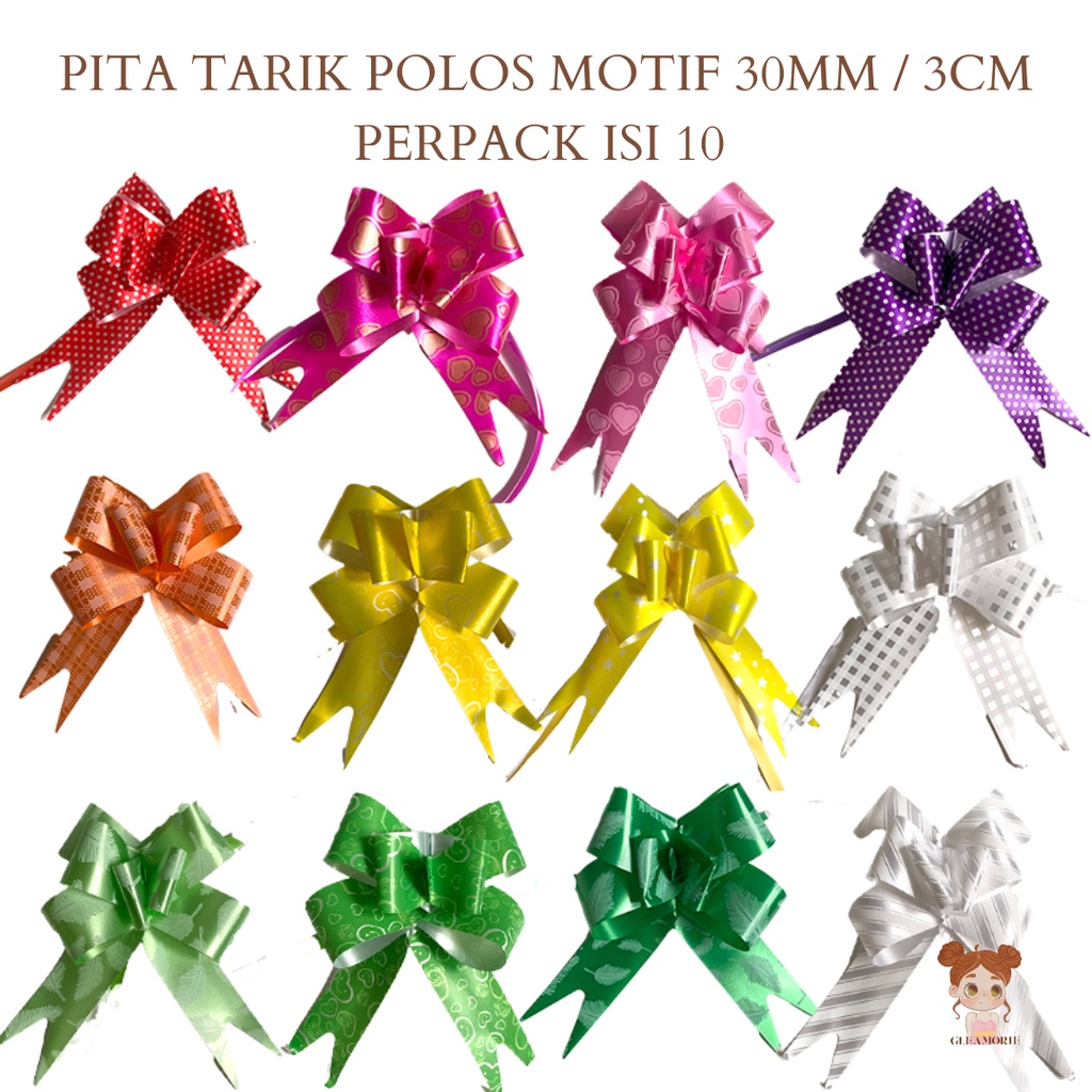 

pita tarik polos motif 30mm / 3cm serut [perpack isi 10]