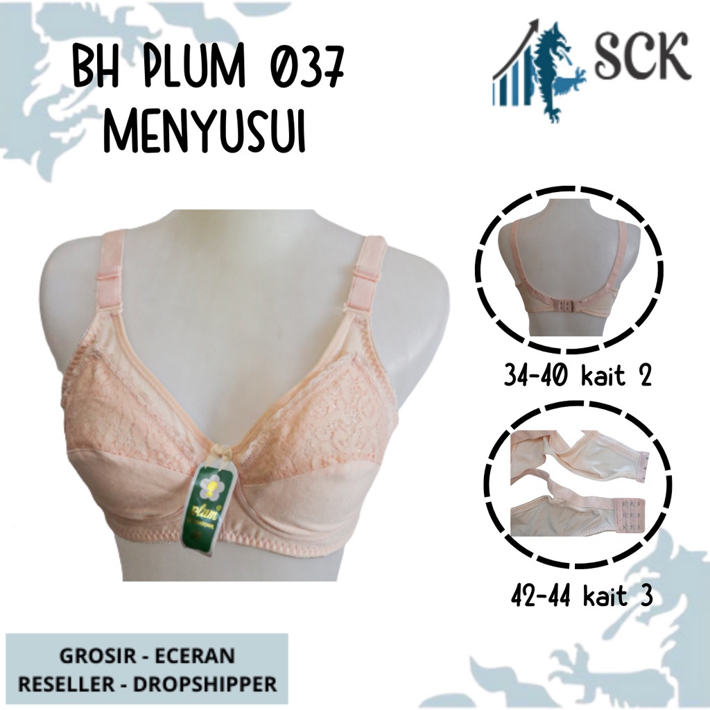 BH PLUM 037 Menyusui size 34-44 Jumbo Warna CREAM dan HITAM / Perlengkapan Ibu Menyusui - sckmenwear GROSIR