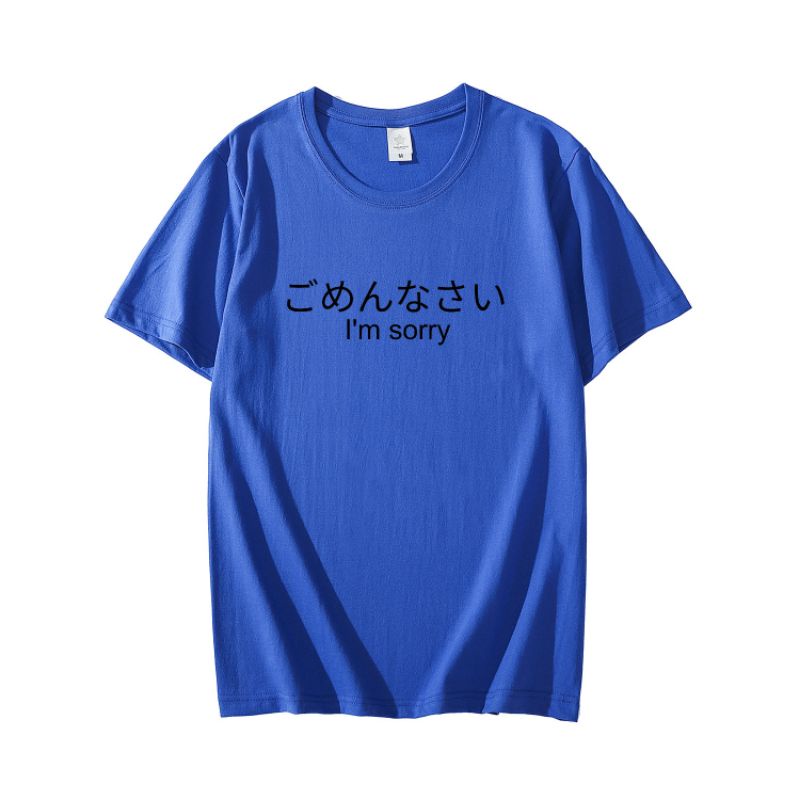 Kaos Pria Wanita Baju Oblong Unisex Pakaian Atasan Cowok Cewek Lengan Pendek I'm sorry Tshirt Oversize Cod