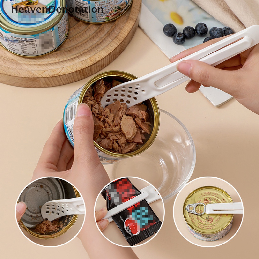 [HeavenDenotation] Simple al White Colander Food Can Opener Sendok Saringan Tuna Dapur HDV