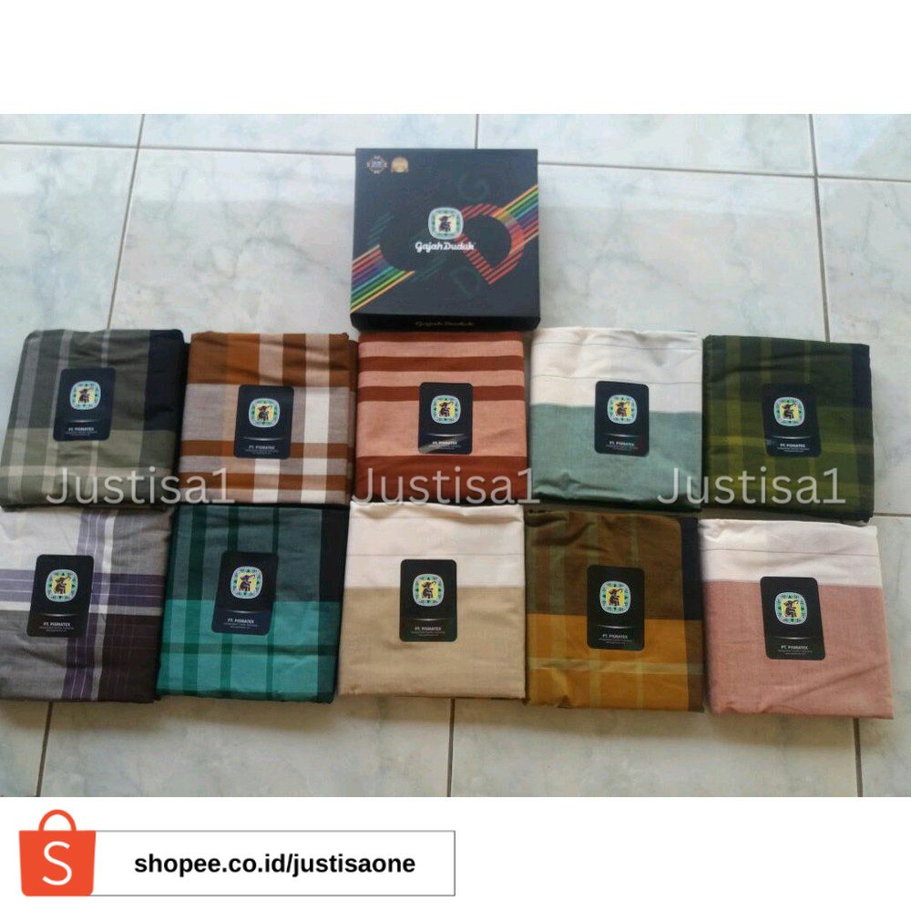 Sarung GAJAH DUDUK Multicolour Multi Color Kain Tenun Motif Warna Dewasa Pria Laki Cap Solat Sholat Remaja Kang Santri Tanggung Salat Murah Grosir Lebaran Sunat Biru Merah Hitam Gelap Abu Abu Putih Hijau Coklat Multicolor Cowok Gadjah Mangga Super Premium