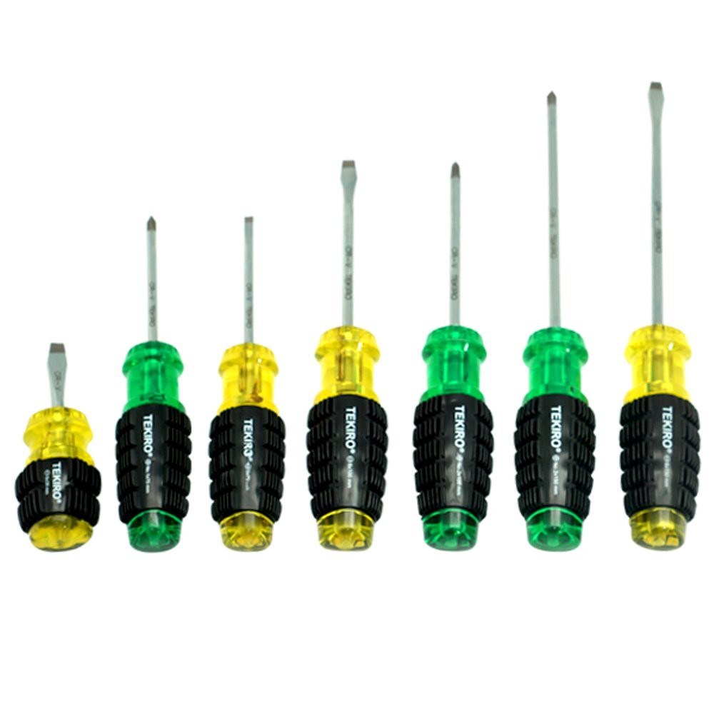 TEKIRO OBENG GAGANG KARET SET 7 PCS Tekiro CUSHION GRIP SCREWDRIVER 7 PCS SD-CG0934