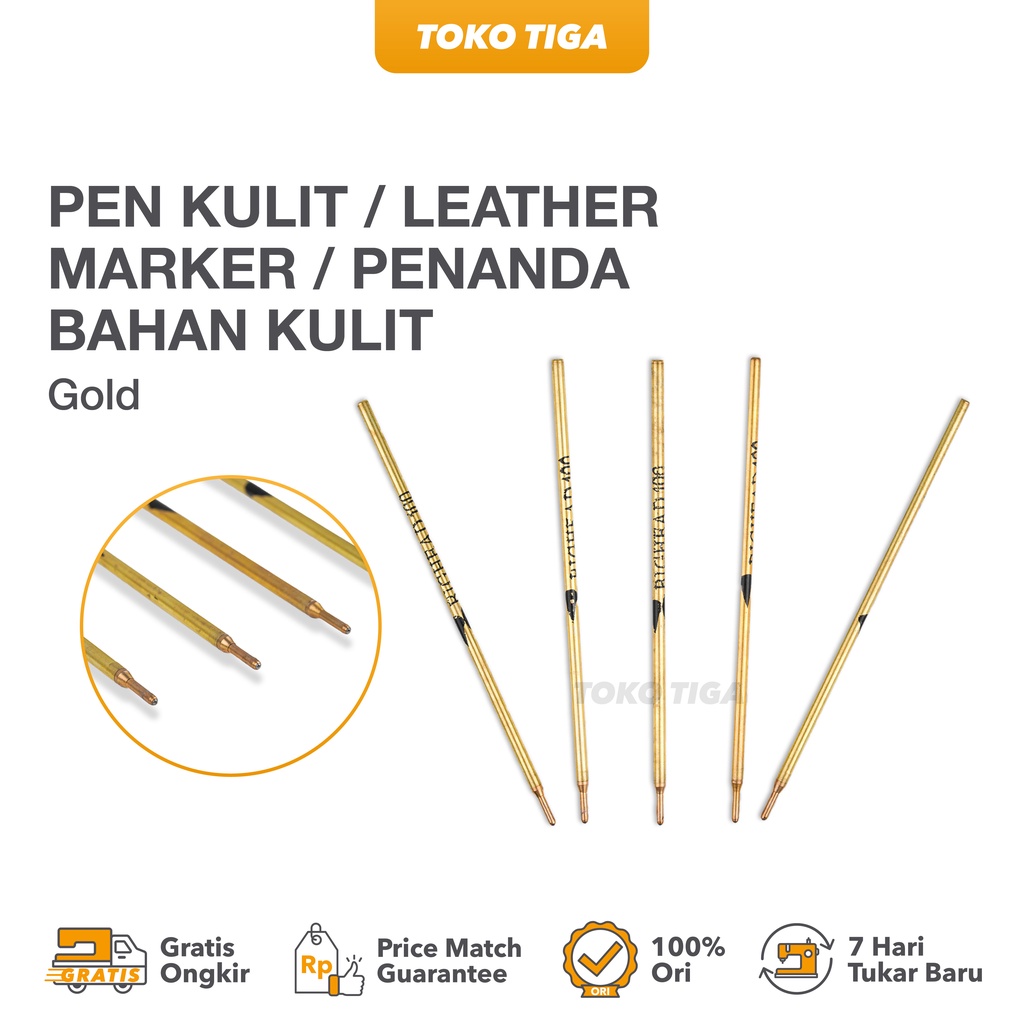 Pen Kulit / Leather Marker / Penanda Bahan Kulit - Gold