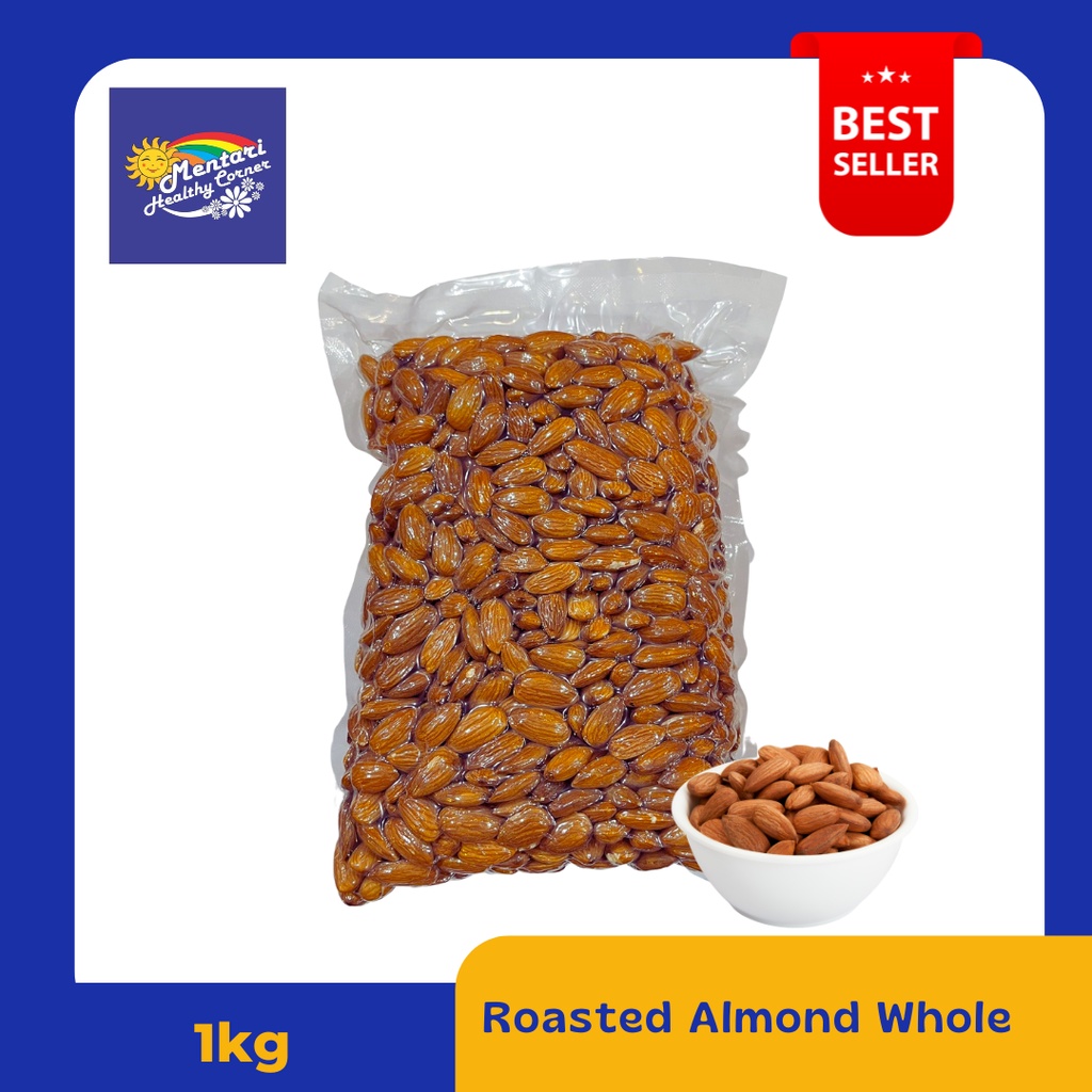 Roasted Almond Whole 1kg / Kacang Almond Panggang Utuh 1kg