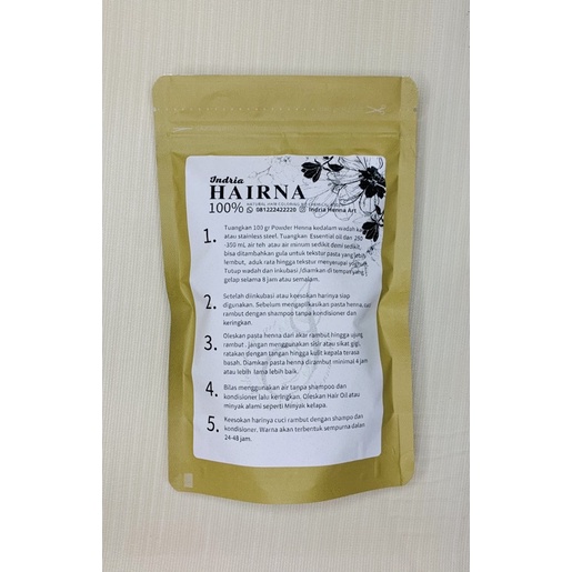 Henna Rambut  Powder /Hair Henna Powder pewarna rambut alami  plus amla powder 100 gr