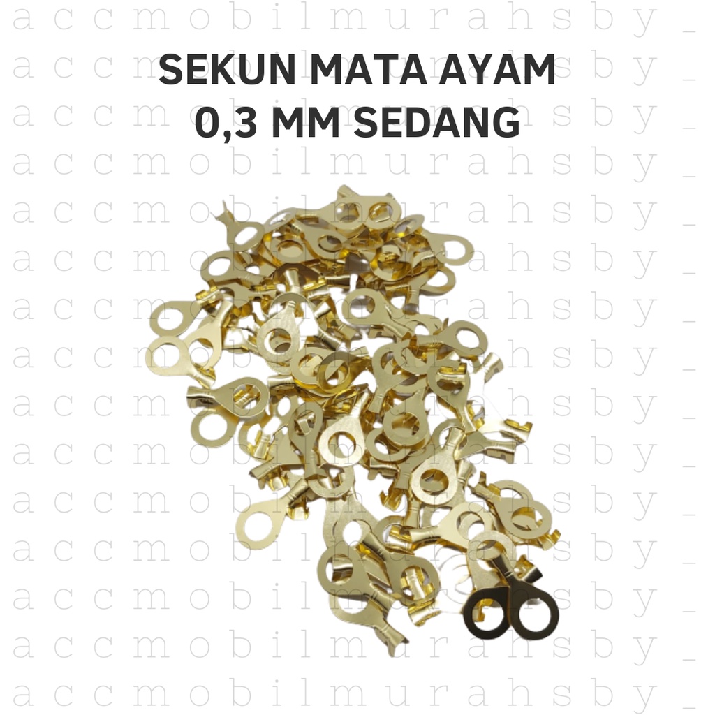 Skun Sekun Terminal Mata Ayam Sekun Kabel Bulat Mata Ayam 0,3MM - BESAR/SEDANG/KECIL