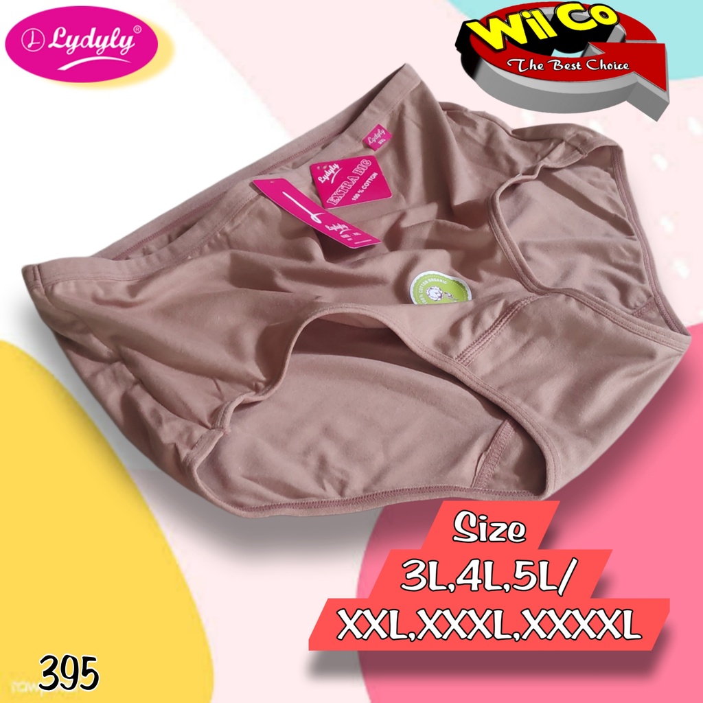 K395 - (Harga Per 1 Potong) CELANA DALAM WANITA PAKAIAN WANITA PAKAIAN DALAM JUMBO KATUN LYDYLY BIG SIZE 3L - 5L