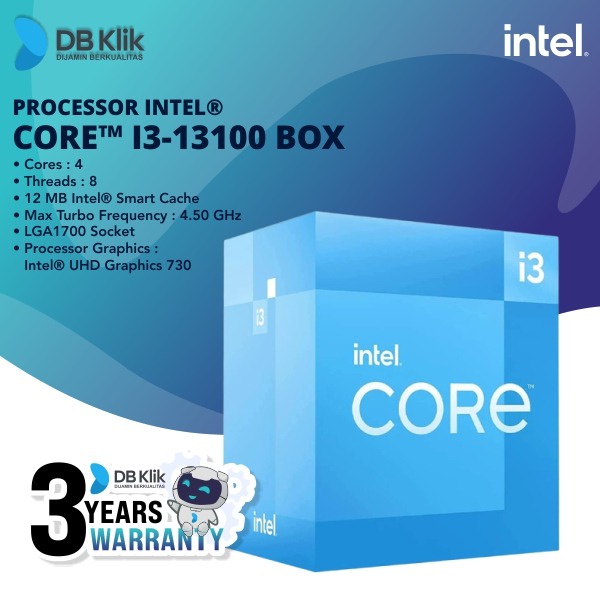 Processor INTEL Core i3-13100 Box 4.5GHz LGA1700 - Intel I3 13100 Box