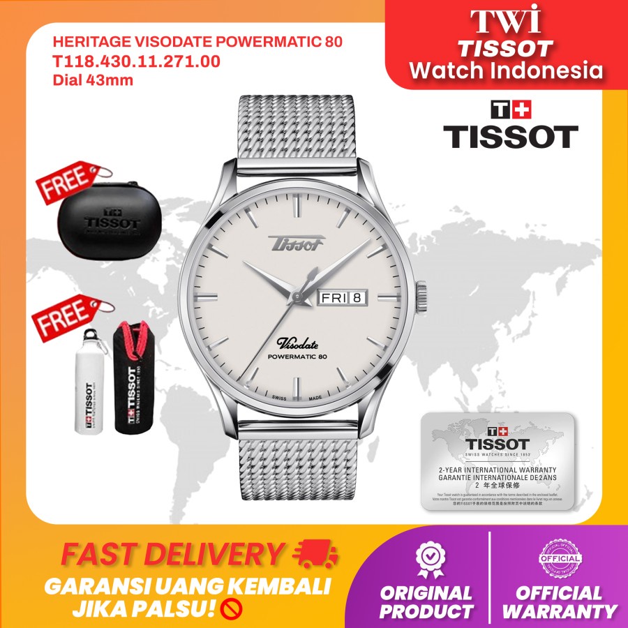 Jam Tangan Pria Tissot T118.430.11.271.00 Heritage Visodate Powermatic
