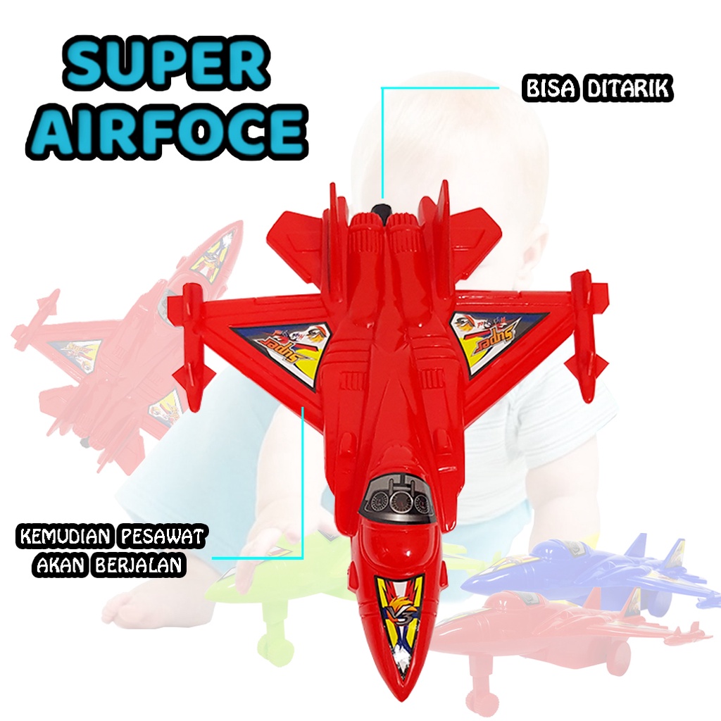 Mainan Pesawat Tarik/ Toys  Super Airfoce LT38 JSP