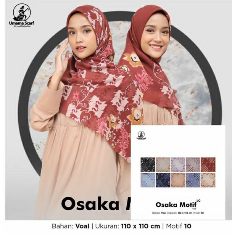 Jilbab Segiempat Motif Osaka Umama//Jilbab Segiempat Motif Umama Osaka Lc