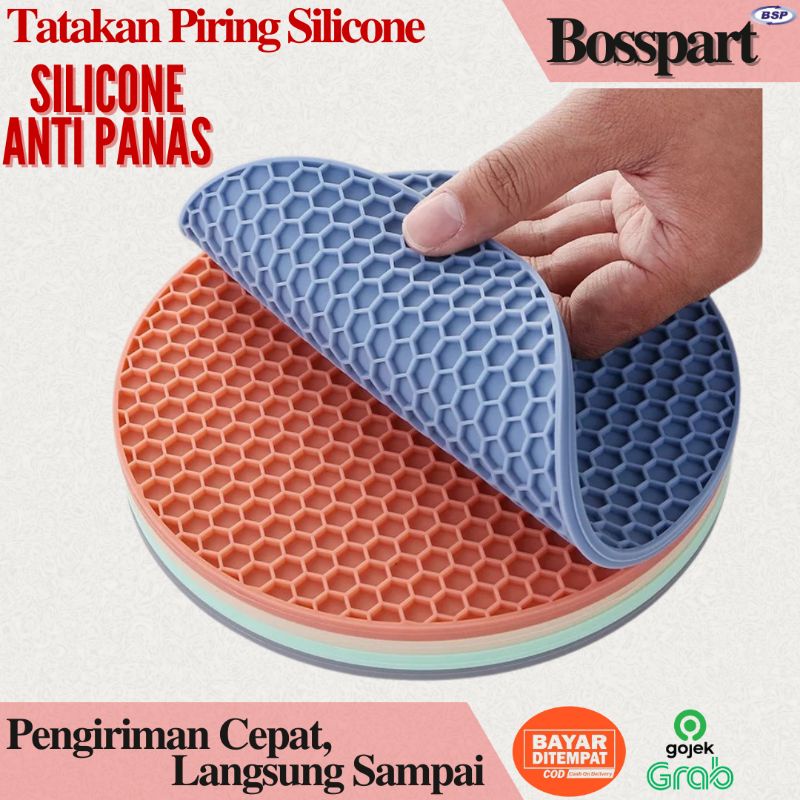 Tatakan Piring Silikon Anti Panas / Tatakan Silicone Bulat