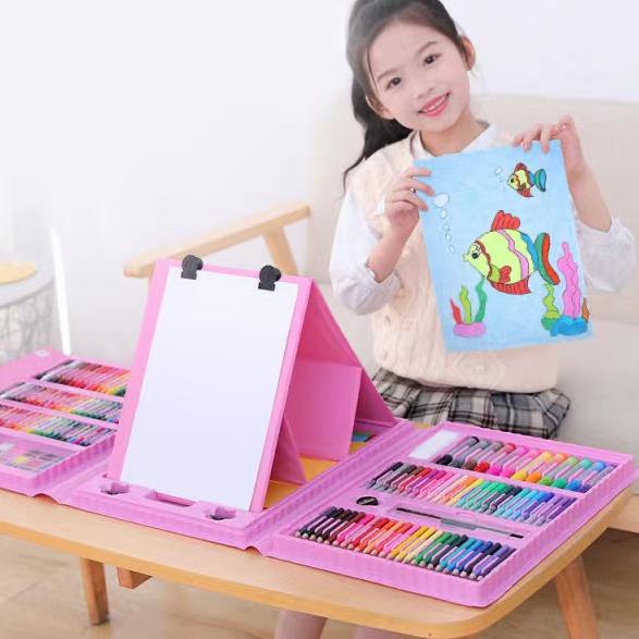 

Model Spesial (VCM) Crayon Anak Pengasah 208pcs Set Alat Menggambar Melukis Anak-anak Crayon Cat Air Pensil / crayon 150pc