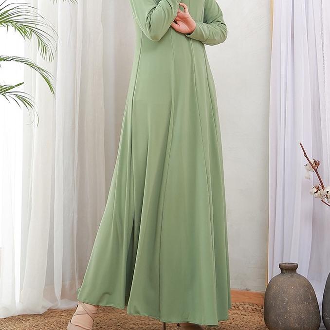 ✰ Irnanda Gamis Polos Jersey Diamond Premium Dress Homedress Dailydress ➫