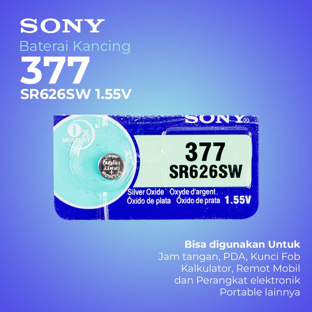 (BISA COD) FTIHSHP Baterai Kancing Sony 377 SR626SW 1.55V 1 PCS